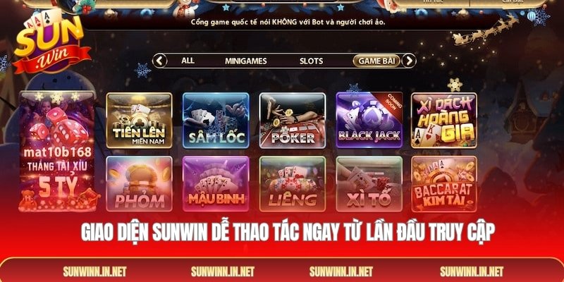 Giao diện SUNWIN dễ thao tác ngay từ lần đầu truy cập